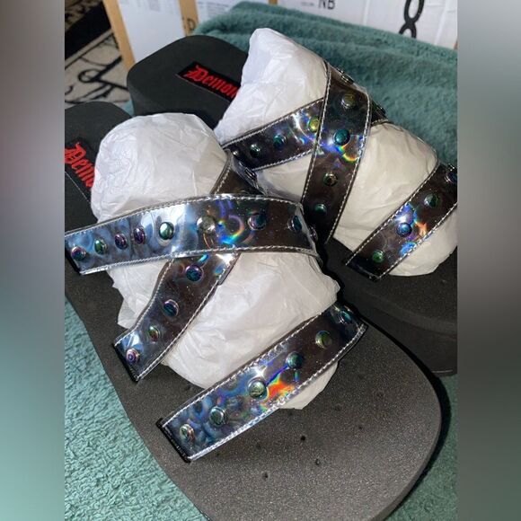 Holo Platform Sandals Demonia FUNN-19 Oil Spill - Picture 2 of 5